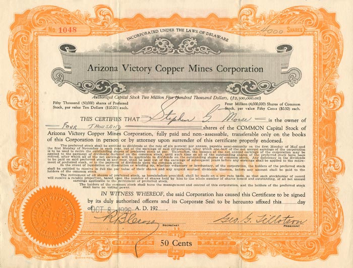 Arizona Victory Copper Mines Corporation